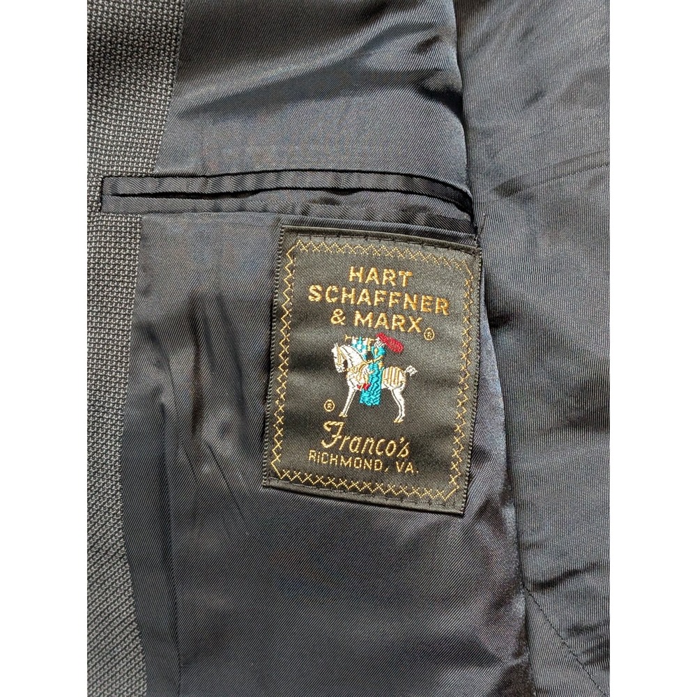 Hart Schaffner Marx Mens 2 Piece Suit Gray 46L 40x30 Union USA Made Wool Regular - Picture 6 of 16